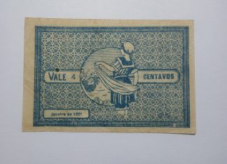 A.C.I. Espinho 4 Centavos 1921 Série A MA#825 (Comum) MBC [CAPICUA]