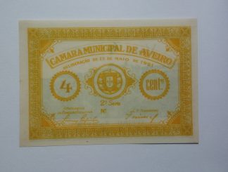 C.M. Aveiro 4 Centavos 1921 MA#304 (Comum) Sem Número Nova