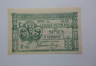 C.M. Sines 2 Centavos 1922 MA#2141 (Escassa) Nova
