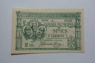 C.M. Sines 2 Centavos 1922 MA#2141 (Escassa) Nova
