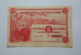 A.C.I. Espinho 5 Centavos ND Série A MA#828 (Comum) Quase Nova