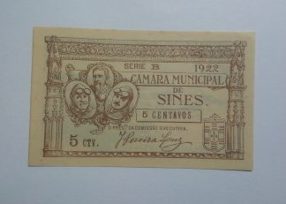 C.M. Sines 5 Centavos 1922 MA#2144 (Escassa) Nova