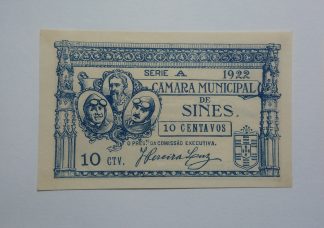 C.M. Sines 10 Centavos 1922 MA#2145 (Escassa) Nova