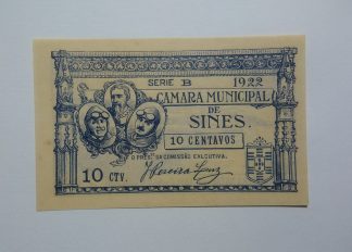 C.M. Sines 10 Centavos 1922 MA#2145 (Escassa) Nova