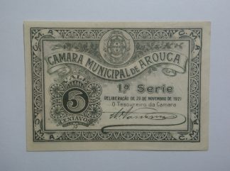 C.M. Arouca 5 Centavos 1921 MA#269 (Comum) Quase Nova