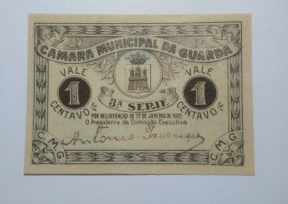 C.M. Guarda 1 Centavo 1922 MA#1075 (Comum) Nova