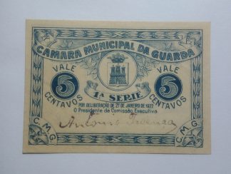 C.M. Guarda 5 Centavos 1922 MA#1077 (Comum) Nova