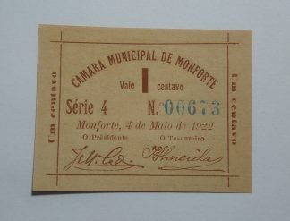 C.M. Monforte 1 Centavo 1922 MA#1430 (Comum) Nova