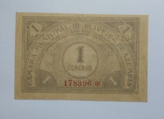 C.M. Oliveira de Azemeis 1 Centavo ND MA#1628 (Comum) Quase Nova