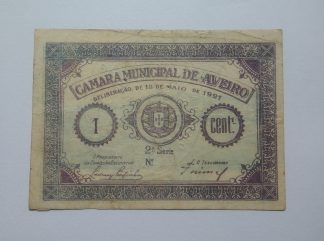 C.M. Aveiro 1 Centavo 1921 MA#302 (Comum) MBC