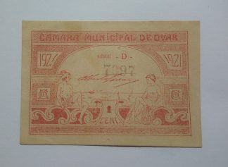 C.M. Ovar 1 Centavo 1921 Série D MA#1641a (Comum) Quase Nova