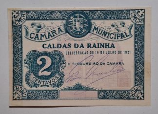 C.M. Caldas da Raínha 2 Centavos 1921 MA#533 (Comum) Nova