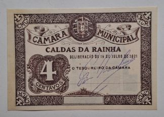 C.M. Caldas da Raínha 4 Centavos 1921 MA#534 (Comum) Nova