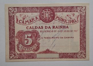 C.M. Caldas da Raínha 5 Centavos 1921 MA#535 (Comum) Nova