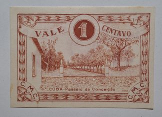 C.M. Cuba 1 Centavo 1919 MA#802 (Comum) Nova