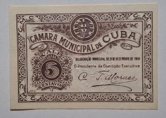 C.M. Cuba 5 Centavos 1919 MA#804 (Comum) Nova