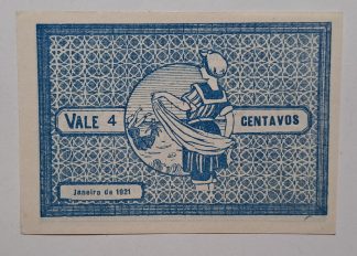 A.C.I. Espinho 4 Centavos 1921 Série C MA#825 (Comum) Nova