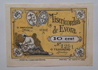 Misericórdia de Évora 10 Centavos ND Série M MA#877c (Escassa) Nova