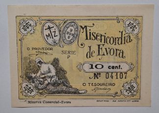 Misericórdia de Évora 10 Centavos ND Série P MA#877d (Escassa) Nova