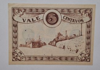 C.M. Guarda 5 Centavos 1922 MA#1077 Chancela Arnaldo Portas (Comum) Nova