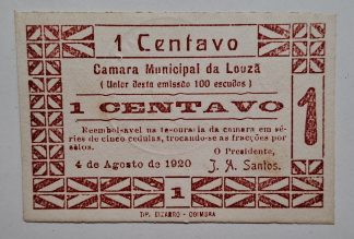 C.M. Louzã 1 Centavo 1920 MA#1280c (Comum) Nova