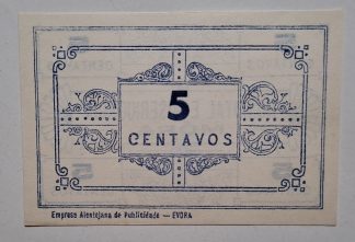 Hospital e  Misericórdia de Móra 5 Centavos ND MA#1487 (Rara) Nova
