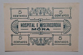 Hospital e  Misericórdia de Móra 5 Centavos ND MA#1487a (Rara) Nova