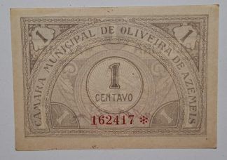 C.M. Oliveira de Azemeis 1 Centavo ND MA#1628 (Comum) Nova