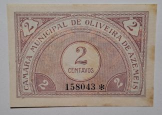 C.M. Oliveira de Azemeis 2 Centavos ND MA#1629 (Comum) Nova