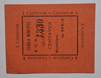 C.M. Serpa 4 Centavos ND MA#2072 (Rara) Quase Nova
