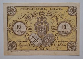 Hospital Civil de Serpa 10 Centavos ND MA#2080 (Escassa) Quase Nova