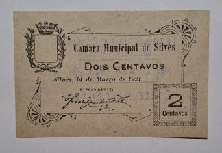 C.M. Silves 2 Centavos 1921 MA#2129a (Escassa) Nova