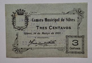C.M. Silves 3 Centavos 1921 MA#2134 (Escassa) Nova
