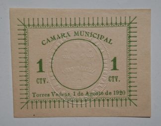 C.M. Torres Vedras 1 Centavo 1920 MA#2228 (Escassa) Nova