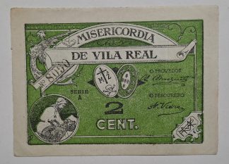 Misericórdia de Vila Real 2 Centavos ND MA#2465b (Escassa) Quase Nova