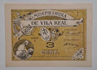 Misericórdia de Vila Real 3 Centavos ND MA#2466c (Escassa) Nova