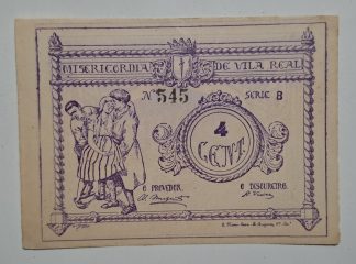 Misericórdia de Vila Real 4 Centavos ND MA#2468 (Escassa) Nova