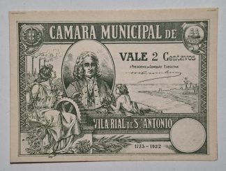 C.M. V. Real Santo António 2 Centavos 1922 MA#2474 (Comum) Nova