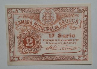 C.M. Arouca 2 Centavos 1921 MA#268 (Comum) Quase Nova