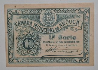 C.M. Arouca 10 Centavos 1921 MA#270 (Comum) Bela