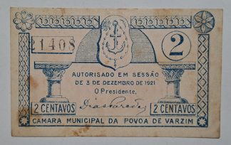 C.M. Póvoa de Varzim 2 Centavos ND MA#1903 (Comum) Bela