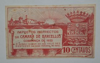 C.M. Barcelos 10 Centavos 1922 MA#348 (Comum) Nova