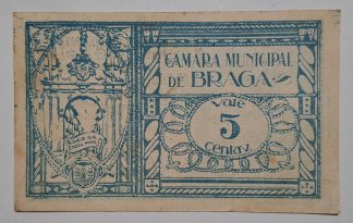 C.M. Braga 5 Centavos 1920 Série 1 MA#424a (Comum) Nova