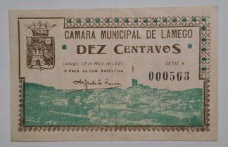 C.M. Lamego 10 Centavos 1921 Série K MA#1176 (Comum) Bela