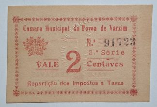 C.M. Povoa de Varzim 2 Centavos 1920 MA#1902 (Comum) Nova