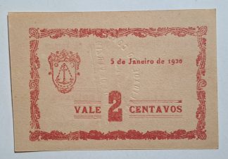 C.M. Povoa de Varzim 2 Centavos 1920 MA#1902 (Comum) Nova