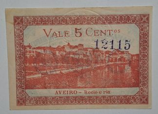 C.M. Aveiro 5 Centavos 1921 MA#305 (Comum) Quase Nova