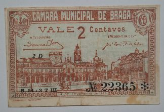 C.M. Braga 2 Centavos ND Série 2D MA#419g (Comum) Quase Nova