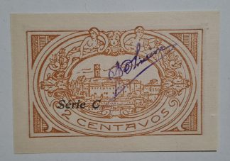 C.M. Coimbra 2 Centavos 1920 Série C MA#738 (Comum) Nova