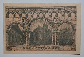 C.M. Coimbra 5 Centavos 1921 MA#739a (Comum) Quase Nova